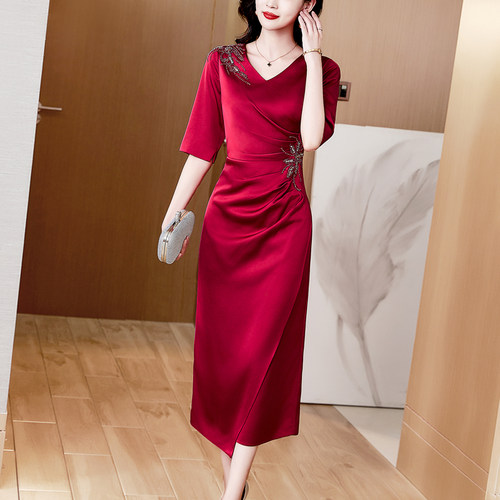 金凯茜宴会礼服修身裙聚酯显瘦