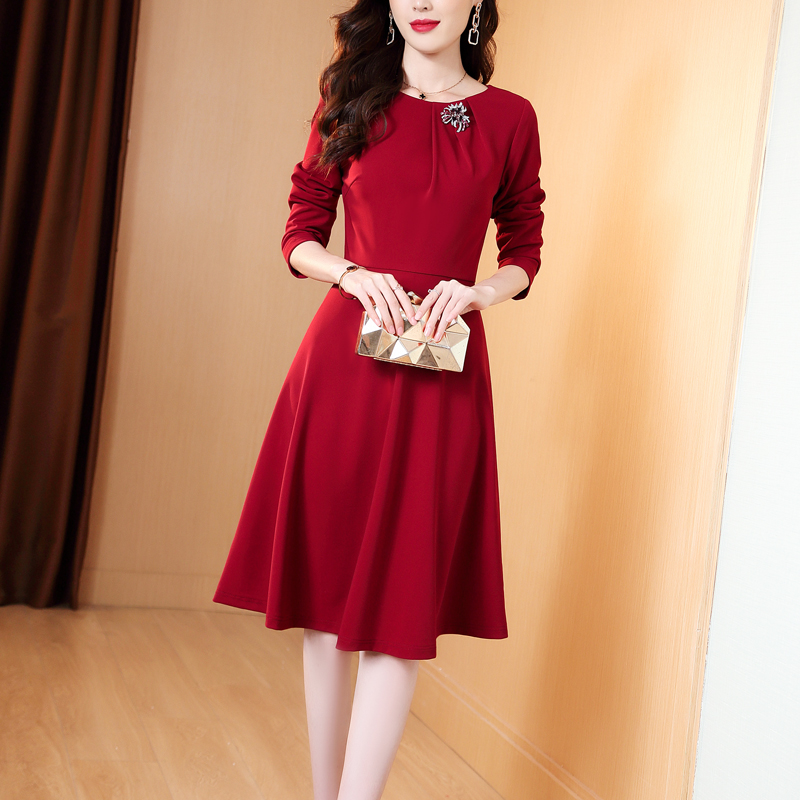 JINKAIX名媛a字裙聚酯纤维