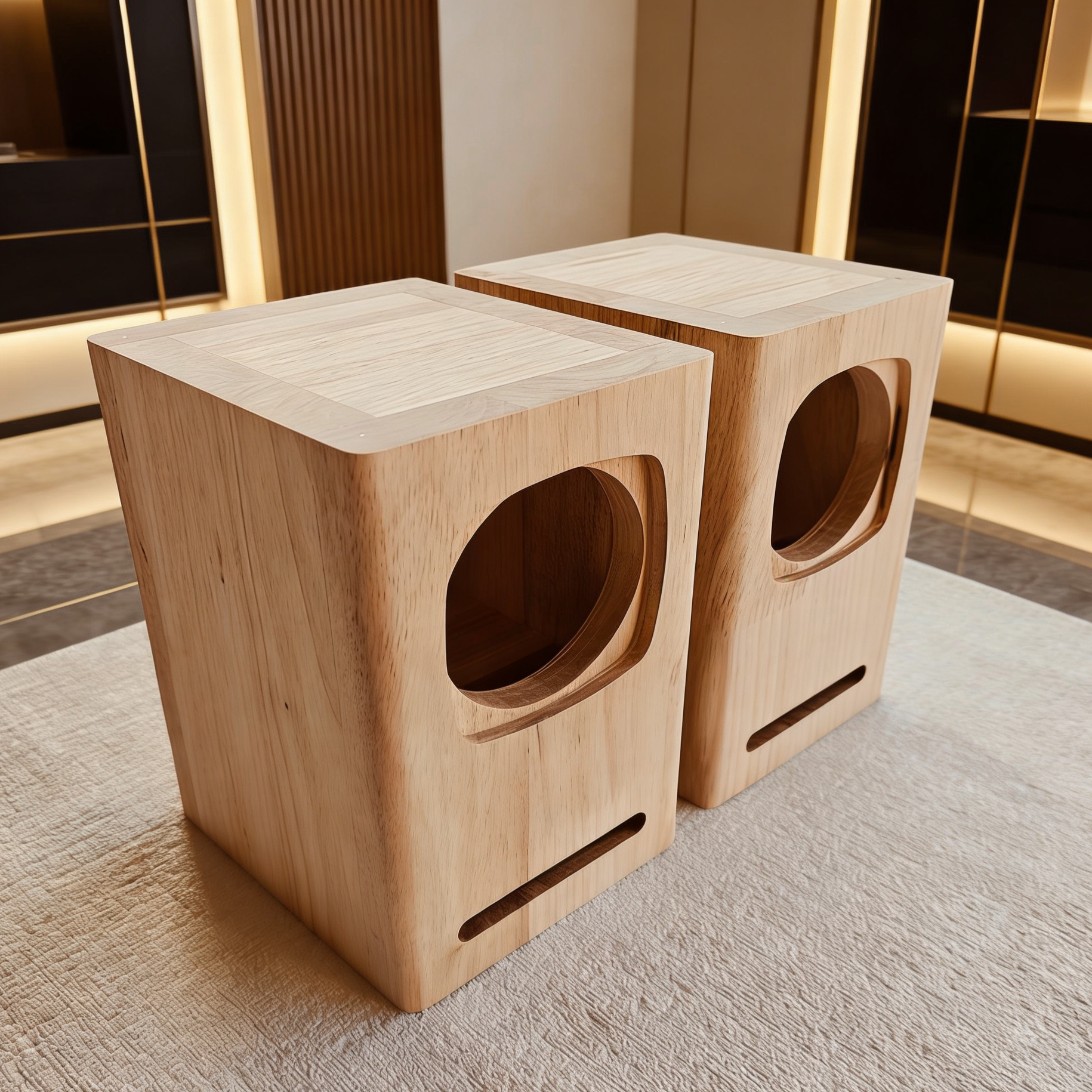 3寸实木音响空箱体桌面音箱重低音喇叭全频喇叭迷宫音箱