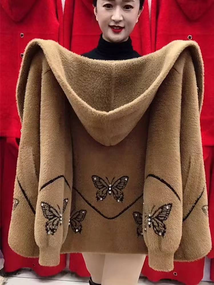 加厚外套上衣针织开衫短款