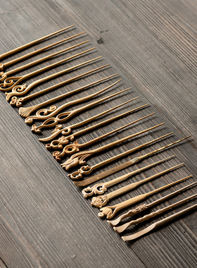 茶针簪子 竹雕普洱茶撬茶针茶刀茶锥茶拨发簪细 茶道六君子配件