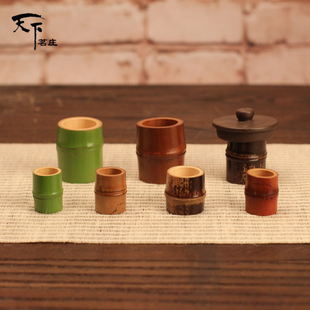 盖置竹 紫竹 老竹壶盖托手工紫砂壶盖架紫竹节铁壶承茶具茶道零配