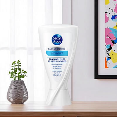 倍洁丽蓝V珍珠即效亮白牙膏80G