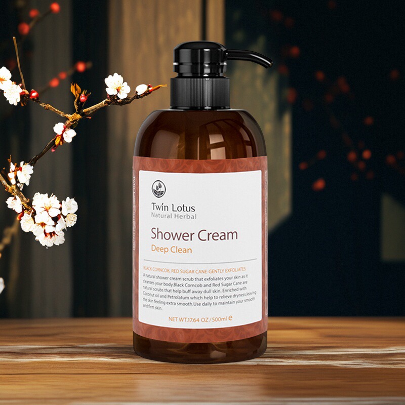 双莲红甘蔗磨砂沐浴露