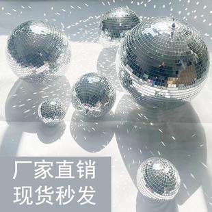 高品质镭射球迪斯科球婚庆酒吧镜面球反光吊球玻璃球银色闪光灯球