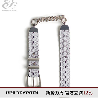 immune system 蕾丝拼接两用choker原创皮带可调节手环