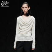 immune 打底上衣 设计感大荡领气质长袖 system免疫系统 千层叠浪