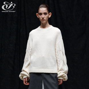 immune system 时光独白 宽松垂坠灯笼袖立体造型毛衣