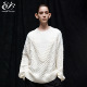 immune 立体V形编织扭花廓形宽松毛衣 White system免疫系统 Pure