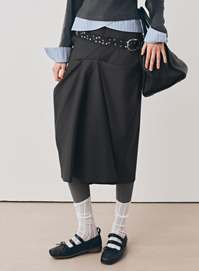 immune system免疫系统 半身裙不规则褶皱半裙