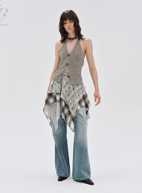 【包上恩同款】immune system不规则多层设计飘逸两穿半裙抹胸