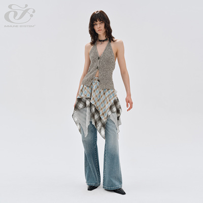 宋雨琦 包上恩同款immune system不规则多层飘逸两穿半裙抹胸