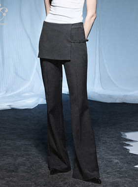 immune system 假两件一片式裤裙修身合体显腿长长裤西裤