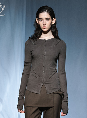 immune system免疫系统 雕塑之美 立体褶皱修身合体舒适长袖打底