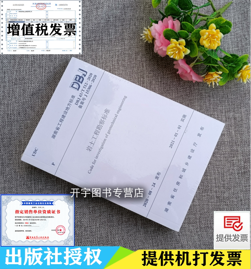 DBJ 43/T 512-2020 岩土工程勘察标准湖南省工程建设地方标准湖南省住房和城乡建设厅发布2021年01元01日实施 中国建筑工业出版社