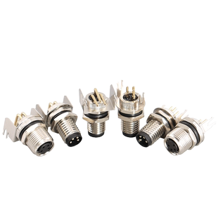 航空插头插座M8-3/4/5芯6芯8芯 弯针直针 90度焊板式 PCB板式防水