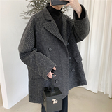 1016-A010*毛呢风衣外套男韩版气质坑条宽松休闲潮-P95【现货】，男装风衣，星座1016