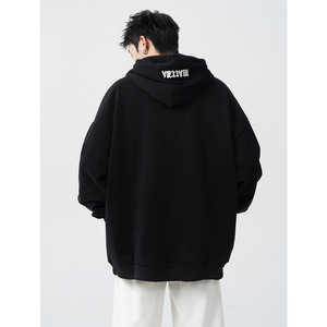 1016-WY111-P55 现货 420G重磅刺绣连帽卫衣潮牌宽松情侣套头帽衫图片