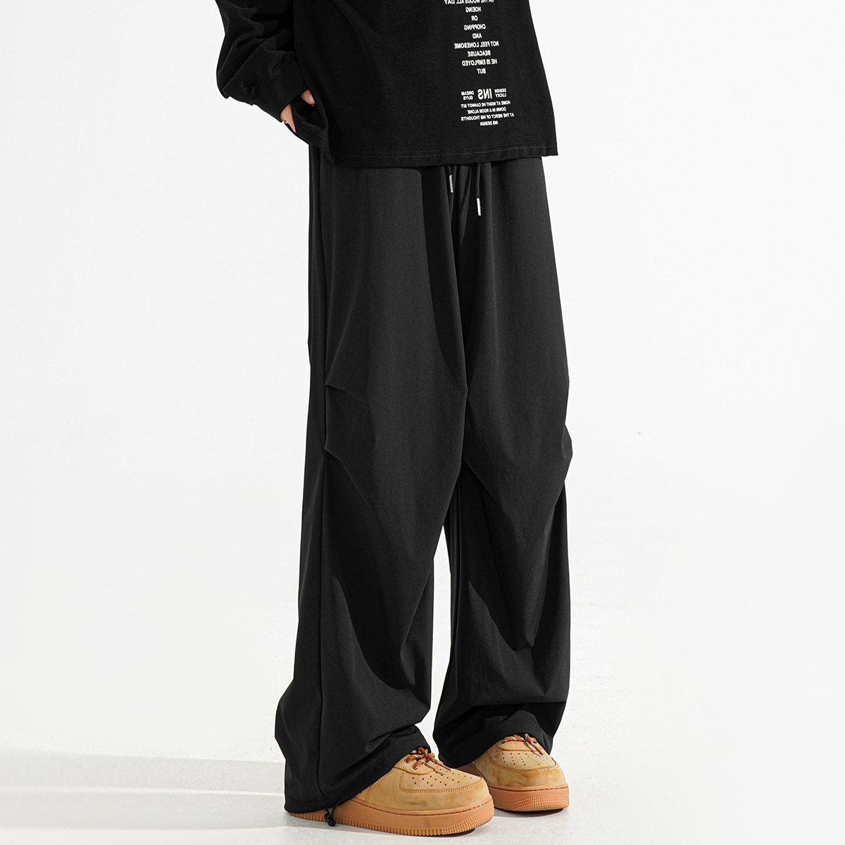 1016-K042-P48美式褶皱冲锋裤男宽松直筒休闲速干伞兵工装裤,男装休闲裤,星座1016