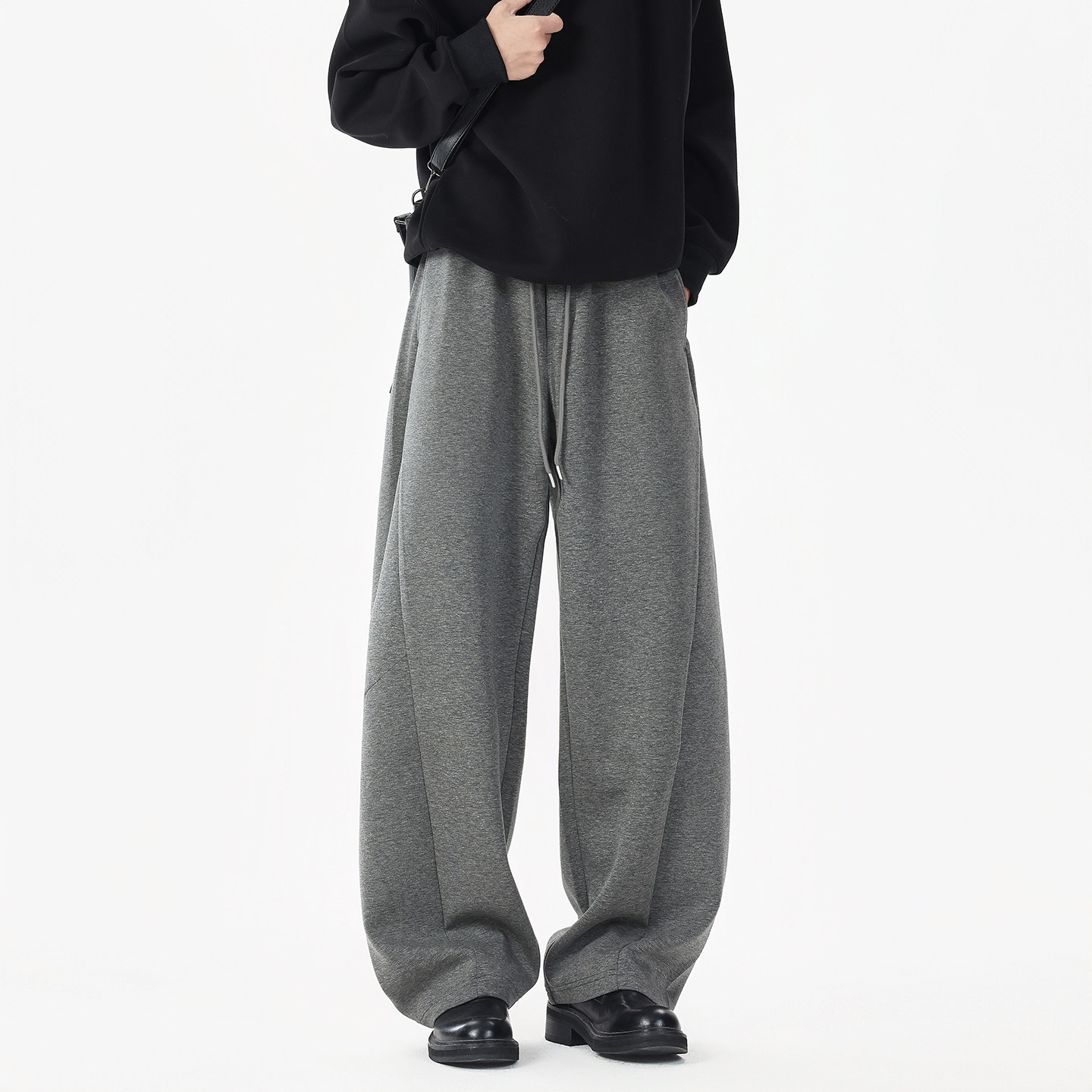 1016-K800-P45美式弯刀休闲裤cleanfit垂感阔腿空气层卫裤,男装休闲裤,星座1016