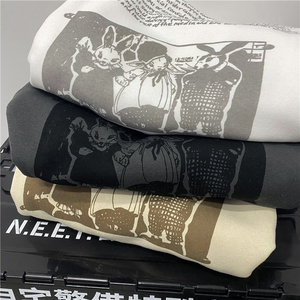 1016-BW43-P55 美式潮牌西海岸hiphop加绒加厚卫衣 印花长袖外套图片
