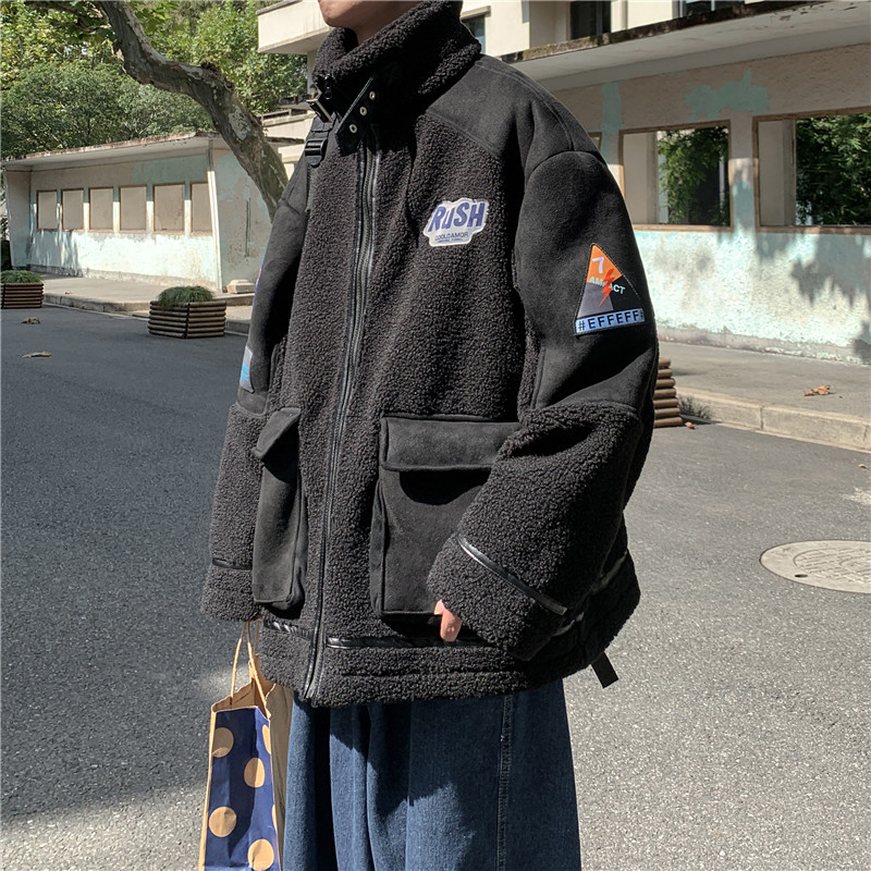 1016-Y37-P108羊羔绒外套男冬棉服潮羊羔毛棉衣,男装棉衣,星座1016