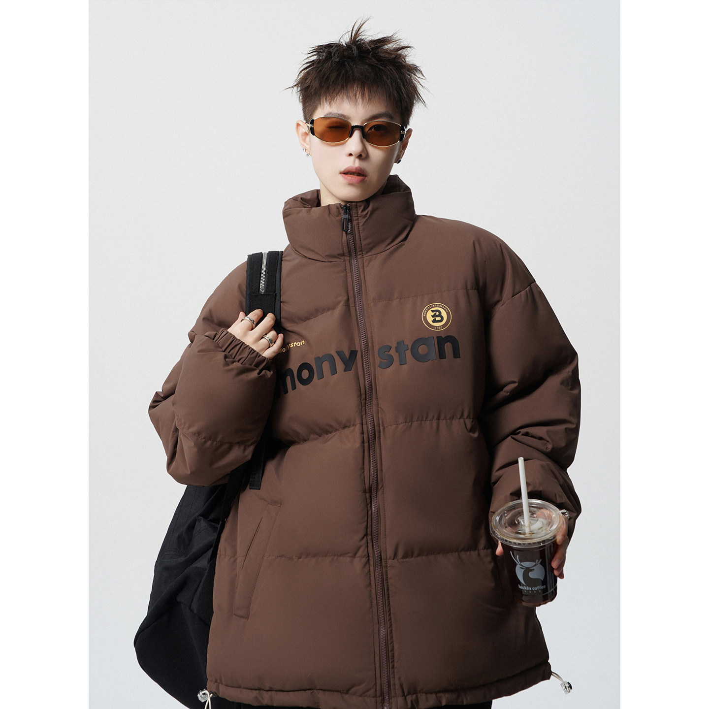 1016-MY01-P75美式潮牌棉服男冬复古加厚运动面包服棉衣外套,男装棉衣,星座1016