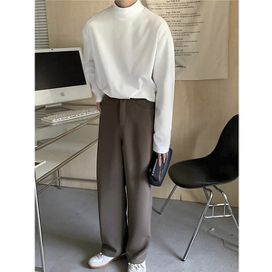 1016-N001-P25 半高领打底衫男2025新款内搭长袖纯色t恤图片