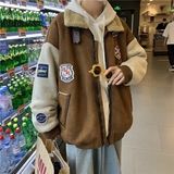 1016-M337-P138美式潮牌2025冬季加绒加厚羊羔毛棉服情侣棉服，男装棉衣，星座1016