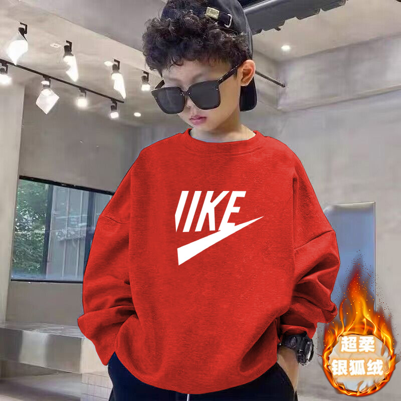 童装男童加绒卫衣秋冬装保暖上衣