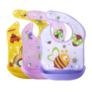 【厂家直销】儿童防水免洗立体饭兜宝宝防硅胶围嘴0-7岁饭食围兜