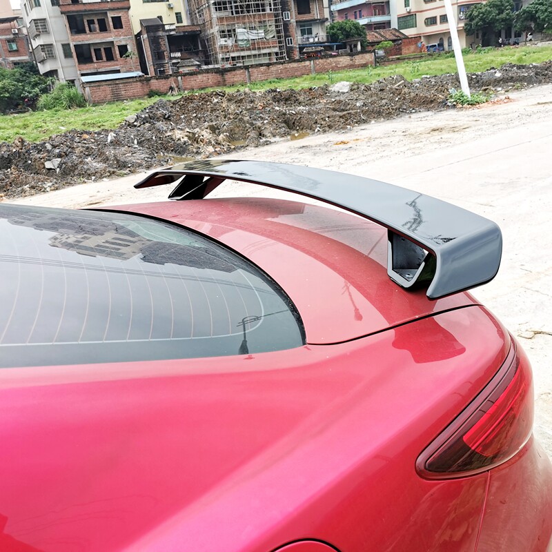 汽车通用免打孔尾翼改装三厢高尾翼飞机翼TT款赛车翼加装ABS材质