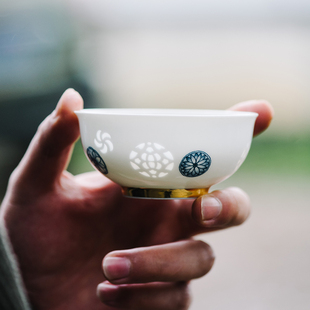 景德镇玉柏玲珑陶瓷器一人茶具一壶一杯白瓷旅行便携随身茶具套装