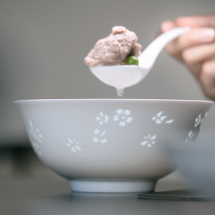 景德镇玉柏玲珑创意可爱饭碗盘餐具非骨瓷饭碗汤面碗家用2026新款