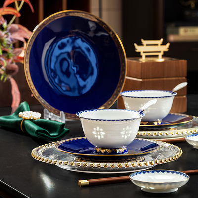 玉柏玲珑瓷迪拜世博会用瓷套装