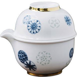 景德镇玉柏玲珑陶瓷器一人茶具一壶一杯白瓷旅行便携随身茶具套装