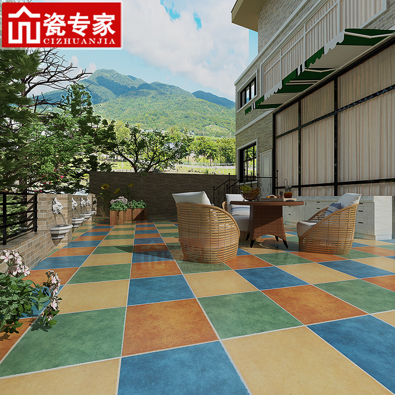 美式田园院子花园地砖防滑复古砖卧室书房过道仿古砖阳台露台瓷砖