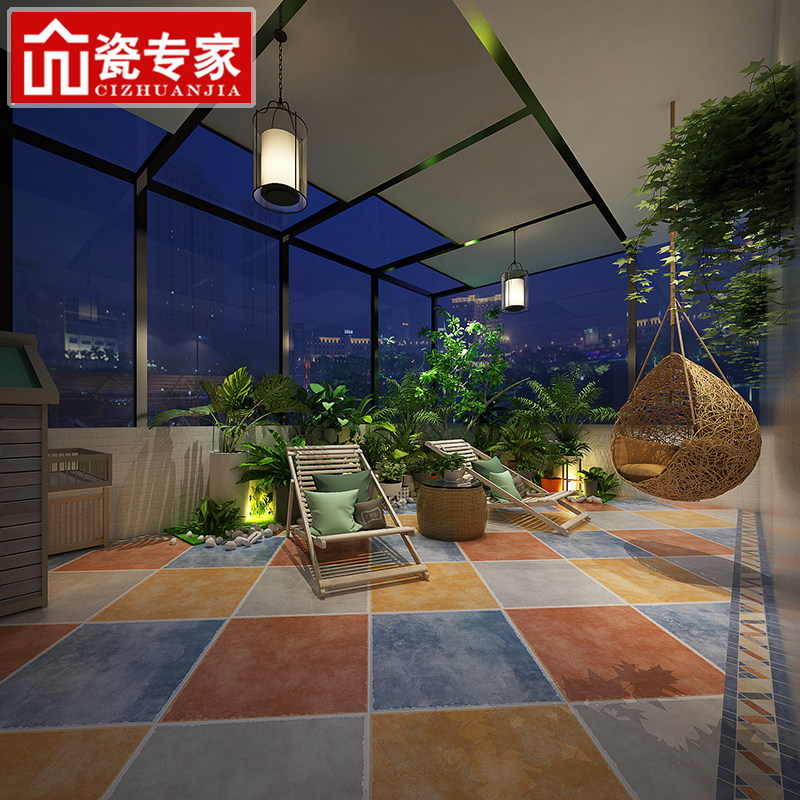 入户花园院子地砖户外防滑防晒仿古砖别墅屋顶阳露台庭院室外瓷砖_虎窝淘