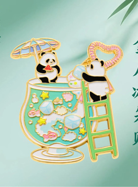 成都文创金属冰箱贴磁铁强吸杯子熊猫基地旅游纪念品锌合金磁吸贴