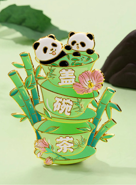 茶杯熊猫冰箱贴磁铁强吸动物花花四川成都文创旅游纪念品景区礼品
