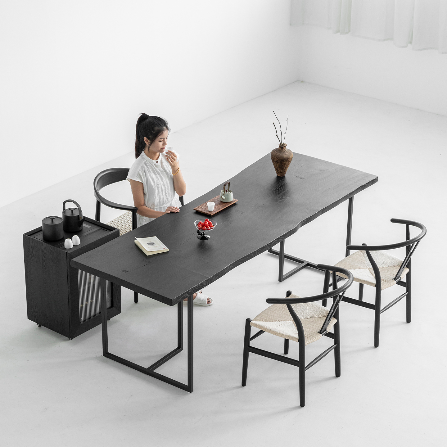 白蜡木实木茶台家用泡茶桌