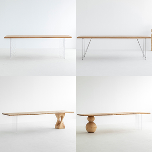 天外云 白蜡木桌腿实木腿不锈钢碳素钢亚克力支架铁艺定制桌脚