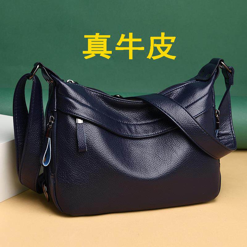 潮牌中年大包包真皮女包百搭单肩斜挎包女士背包大容量妈妈软皮包