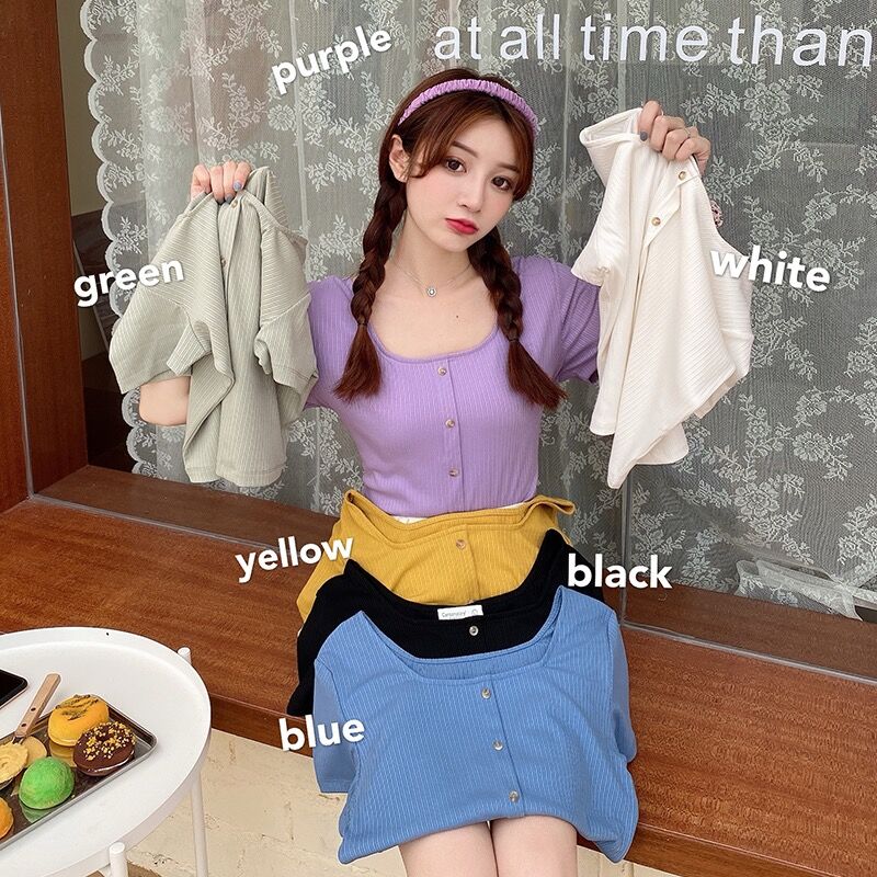 Real shooting six color classic versatile student short sleeve girl