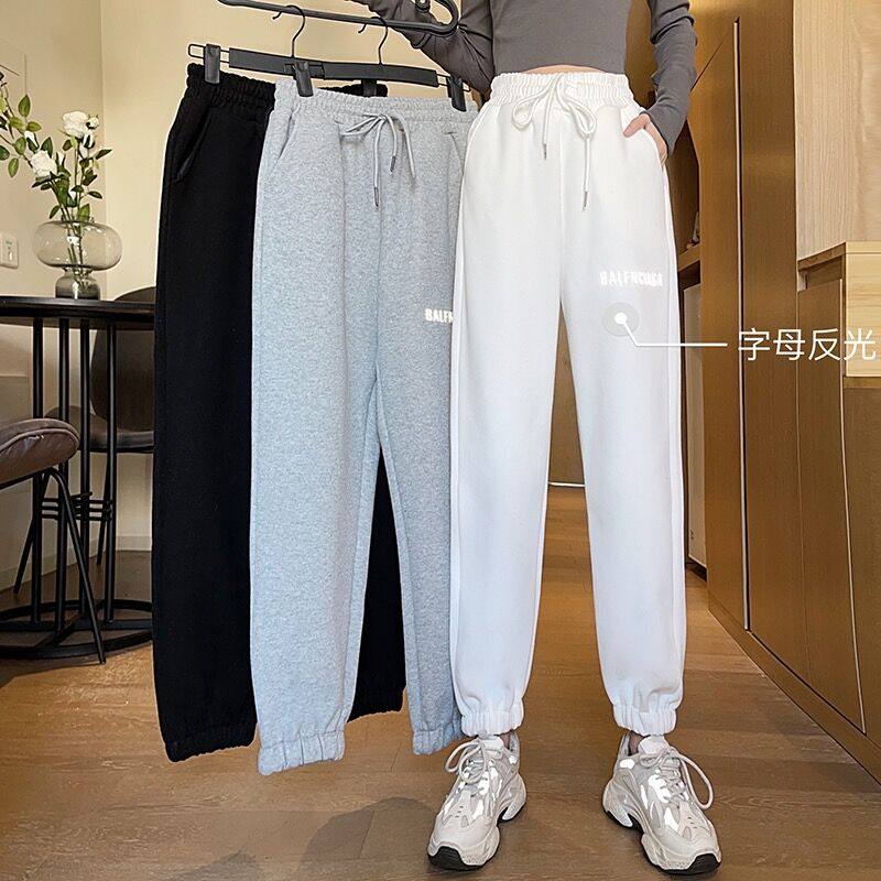 Women's autumn and winter thickened high waist sports pants
