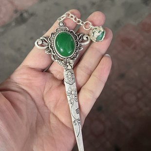 古玩苗银簪子发簪发饰盘发簪子古典银簪民族风收藏品