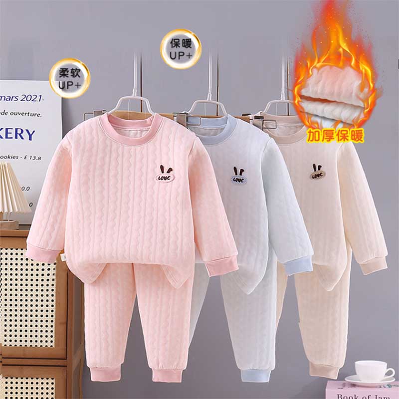 儿童纯棉保暖内衣套餐三层加棉