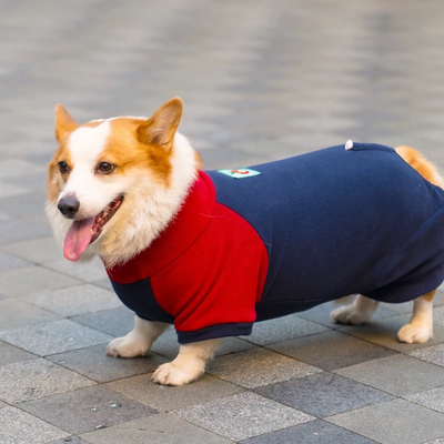 柯基专用四脚衣服秋冬保暖宠物狗狗加厚毛绒衣包肚户外防寒衣柴犬