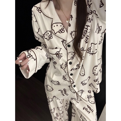 秋冬可爱hellokitty加厚德绒睡衣女款2025新款亲肤舒适家居服套装
