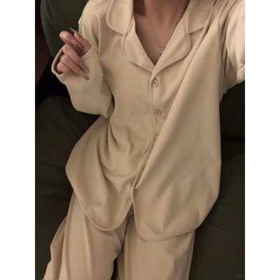 秋冬简约慵懒纯色德绒睡衣冬季女